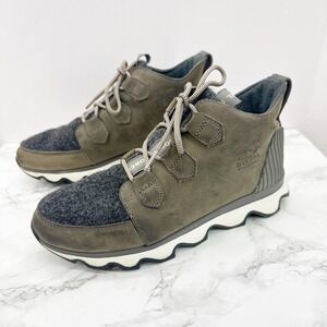 Sorel Kinetic Caribou Quarry Green Short Waterproof Boots Size 8.5‎ Gorpcore